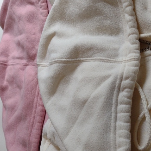 Pacers Zip up off white & Pink Women's size medium 80% cotton 20% polyester - Picture 4 of 9